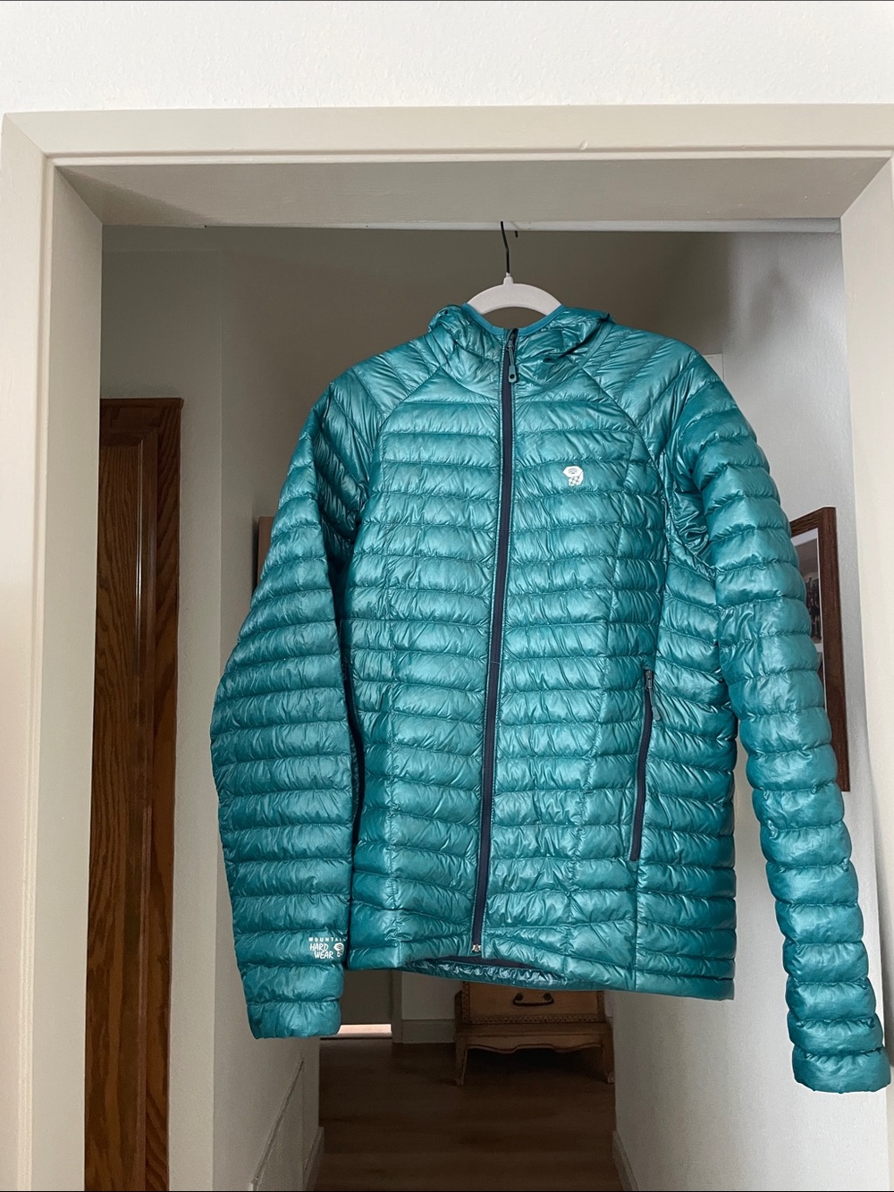 Men’s Mountain Hardwear Ghost Whisperer Hooded Packable Down Jacket - Teal sz M